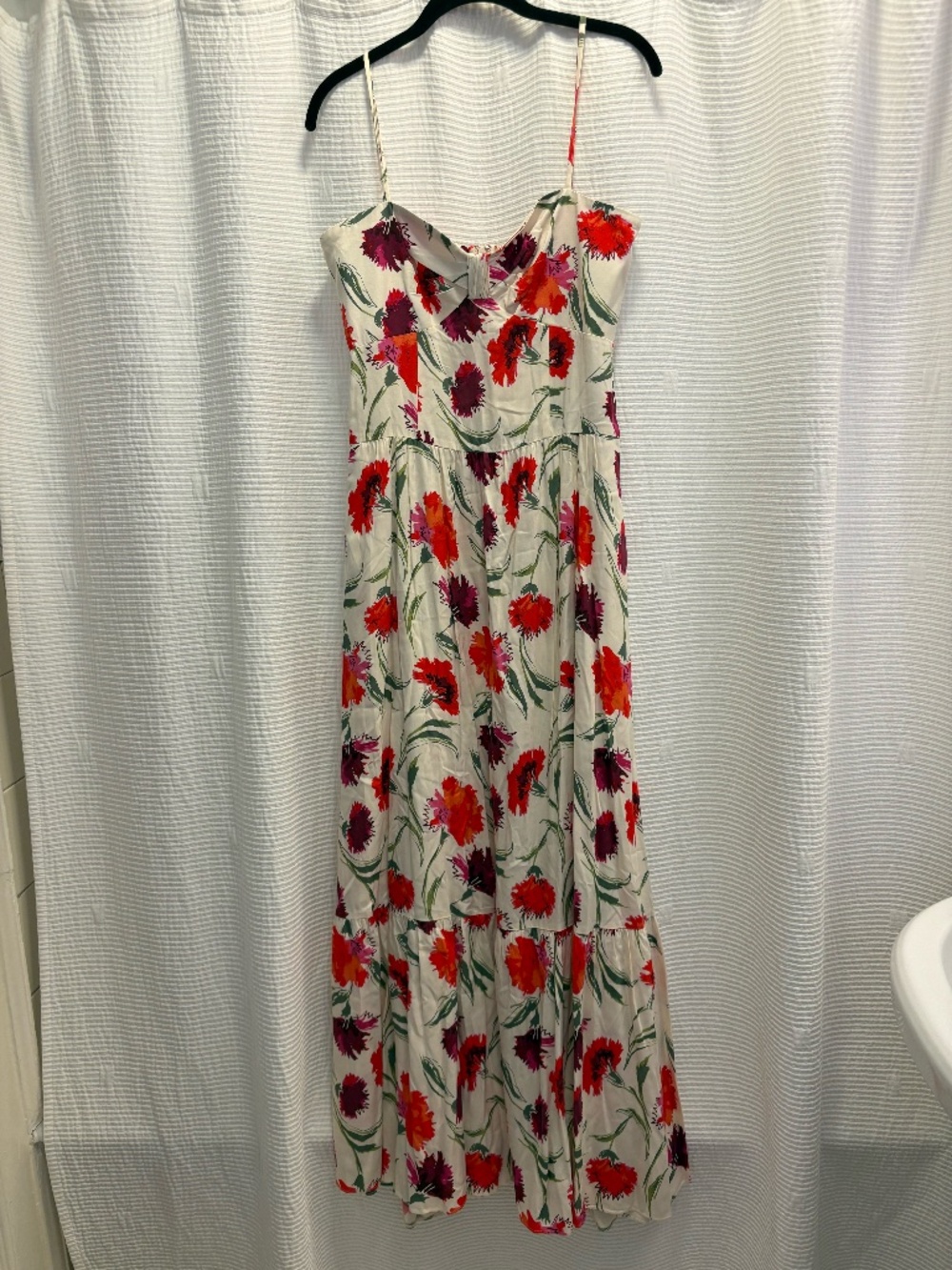 NWT DVF cream floral maxi dress with adjustable straps